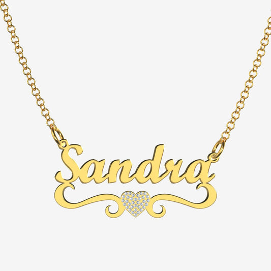 Sandra - Handmade Personalized heart Style Name Necklace