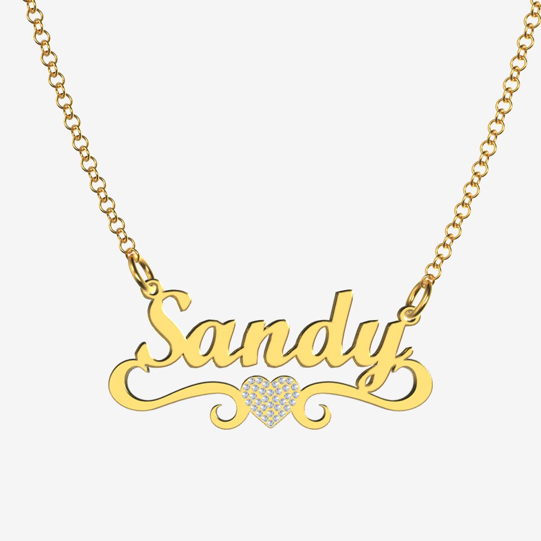 Sandy - Handmade Personalized heart Style Name Necklace