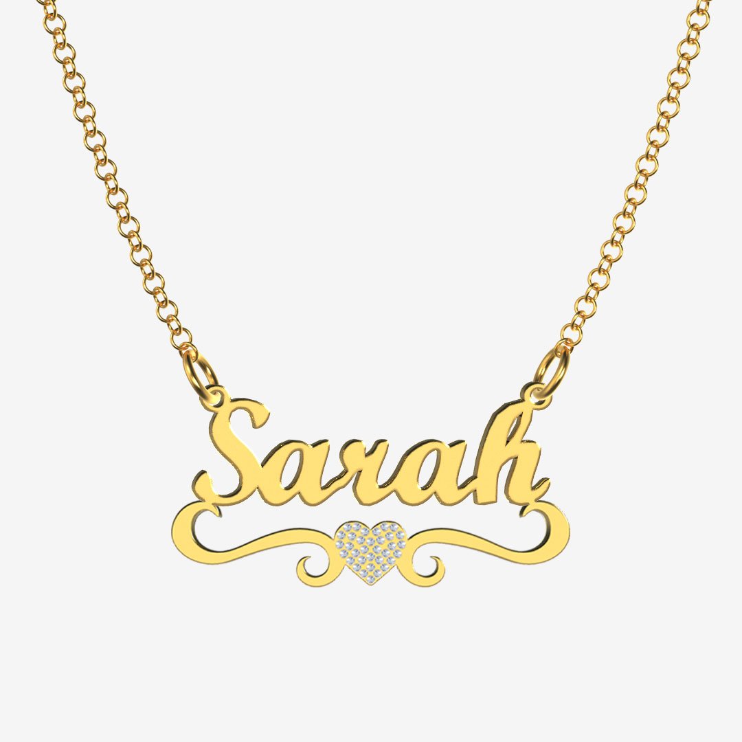 Sarah - Handmade Personalized heart Style Name Necklace