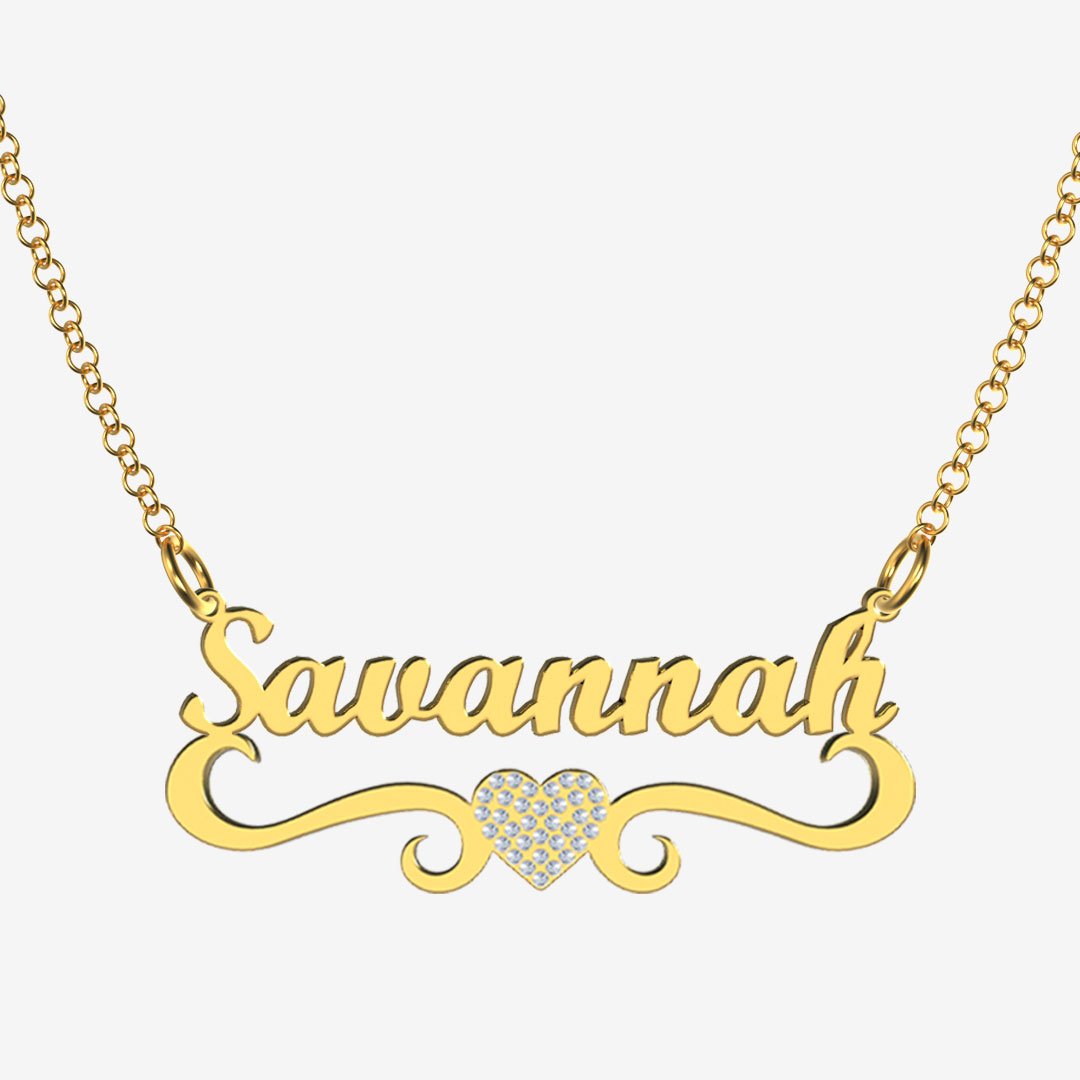 Savannah - Handmade Personalized heart Style Name Necklace
