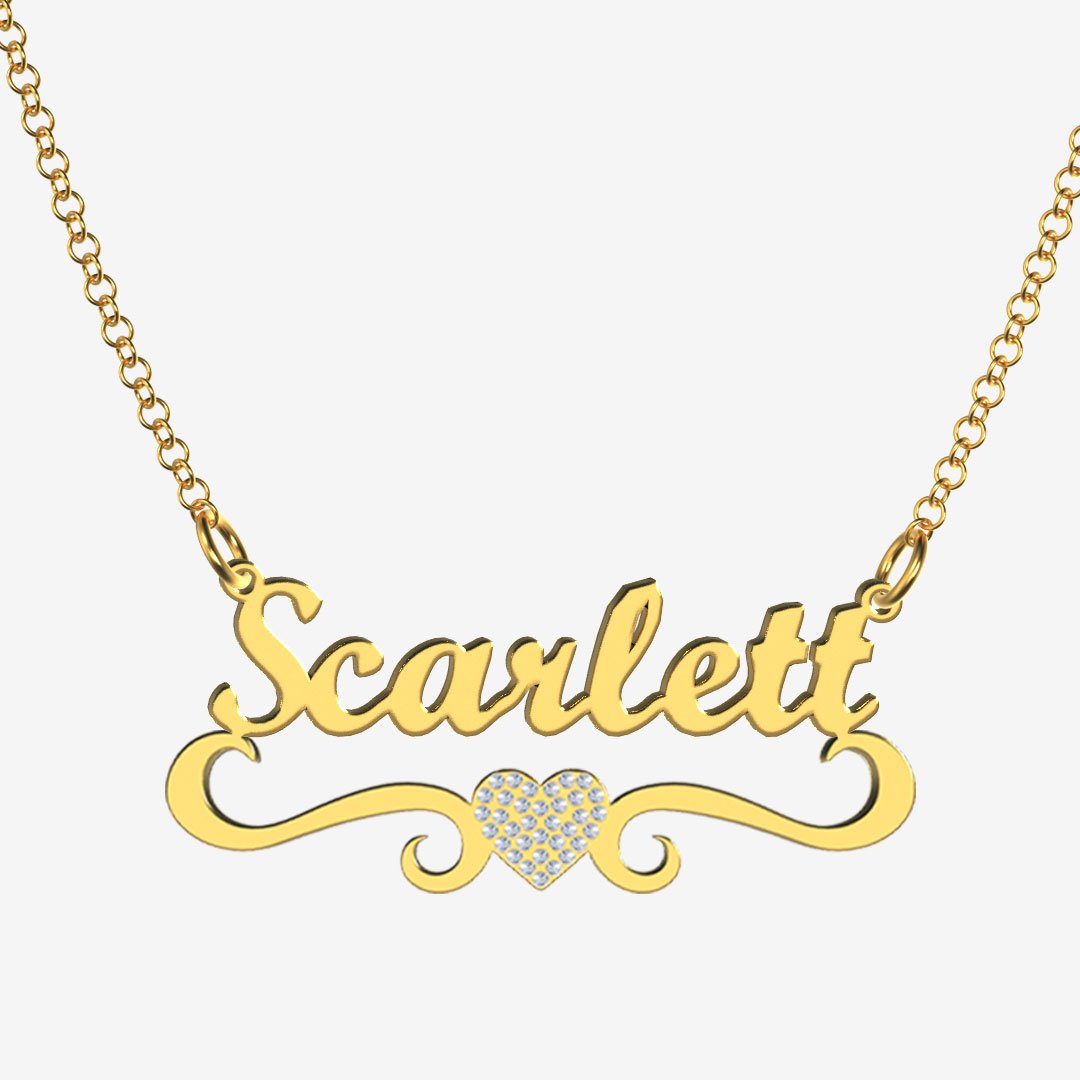 Scarlett - Handmade Personalized heart Style Name Necklace