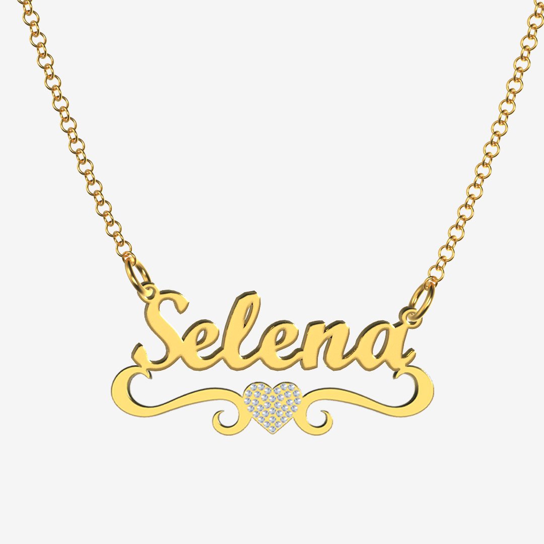Selena - Handmade Personalized heart Style Name Necklace