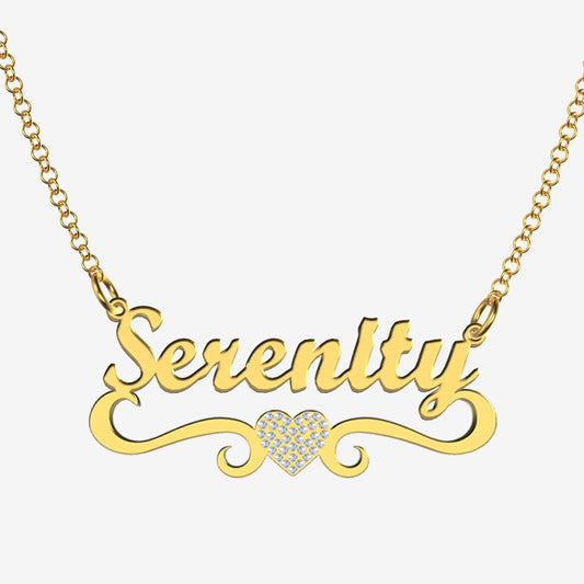 Serenity - Handmade Personalized heart Style Name Necklace