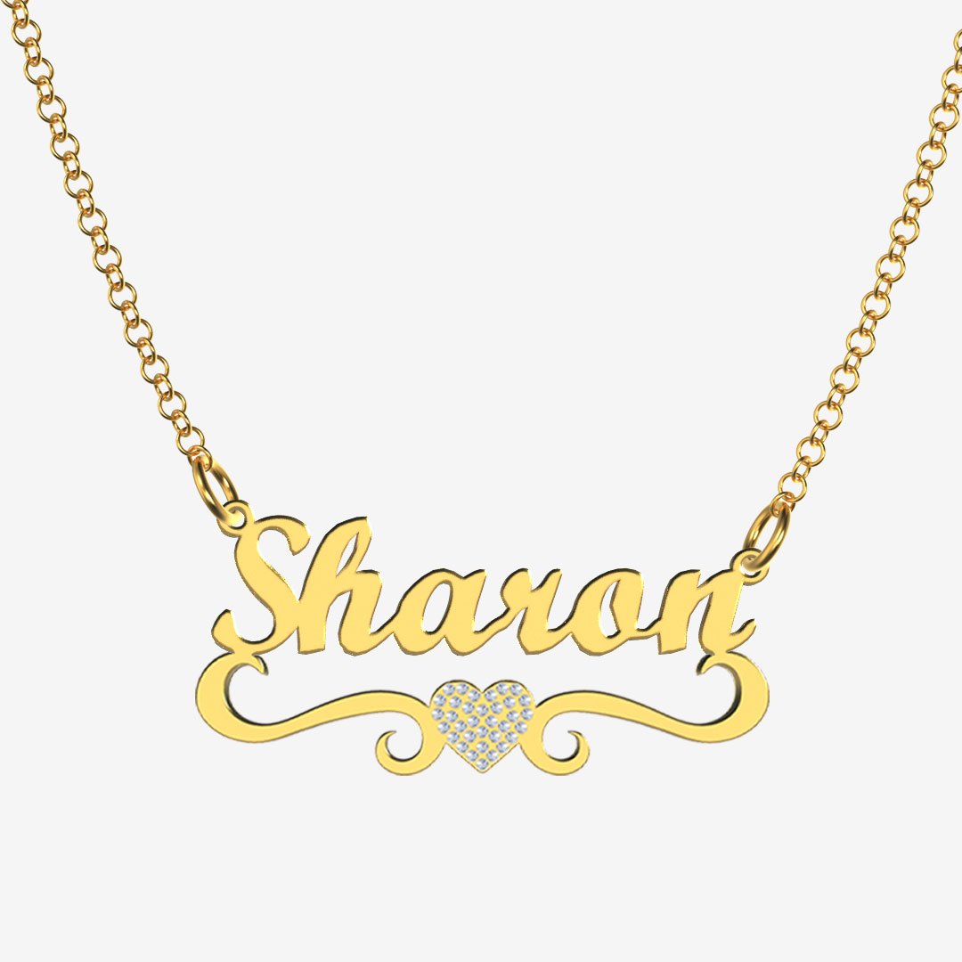 Sharon - Handmade Personalized heart Style Name Necklace