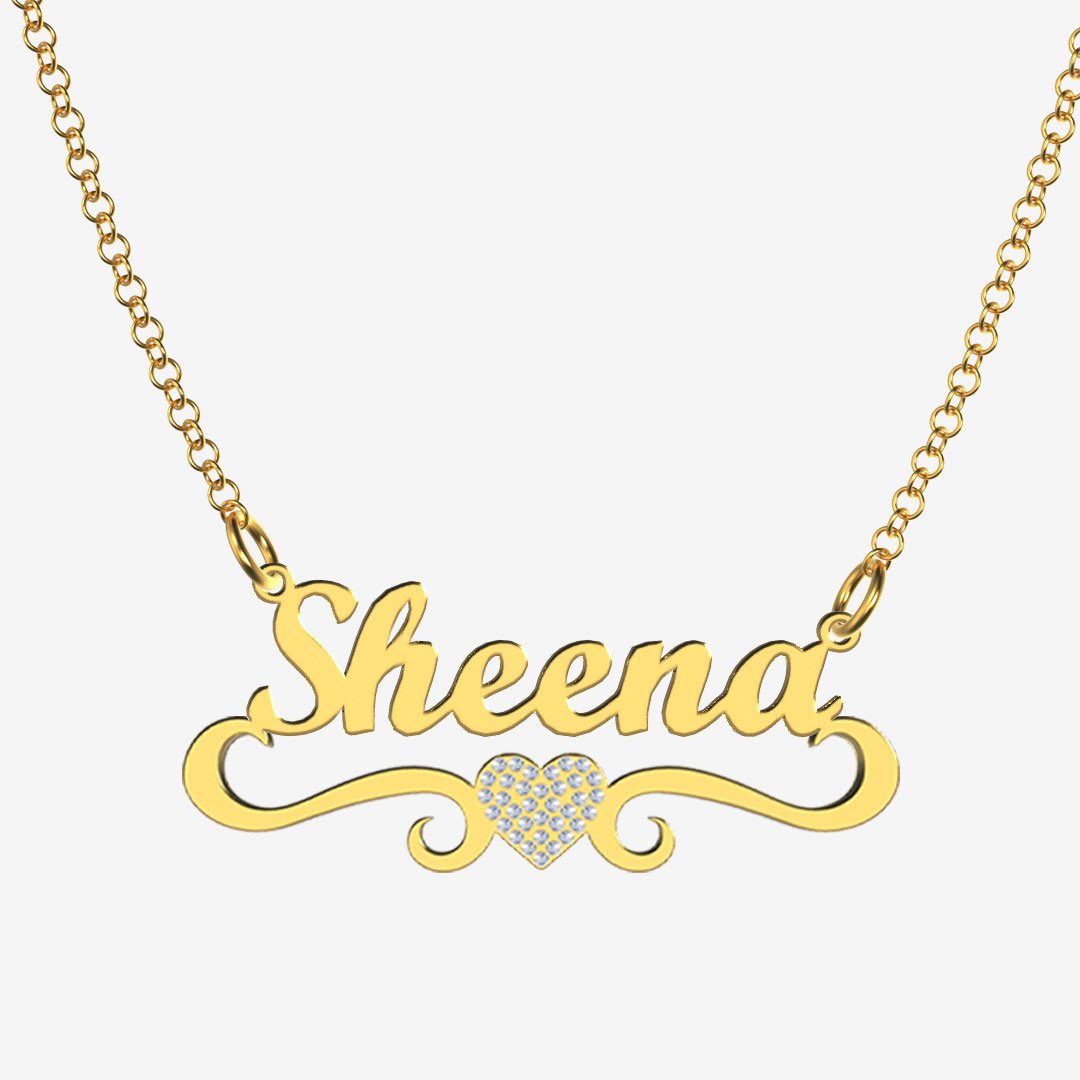Sheena - Handmade Personalized heart Style Name Necklace