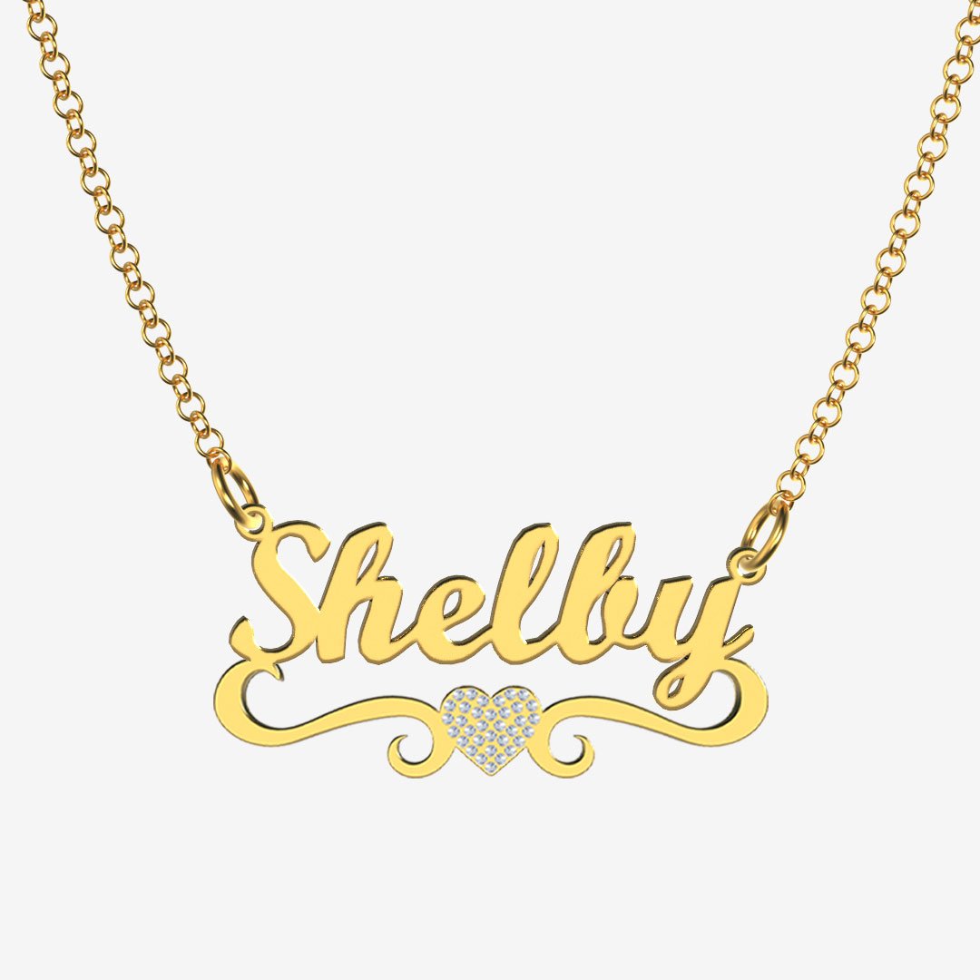 Shelby - Handmade Personalized heart Style Name Necklace