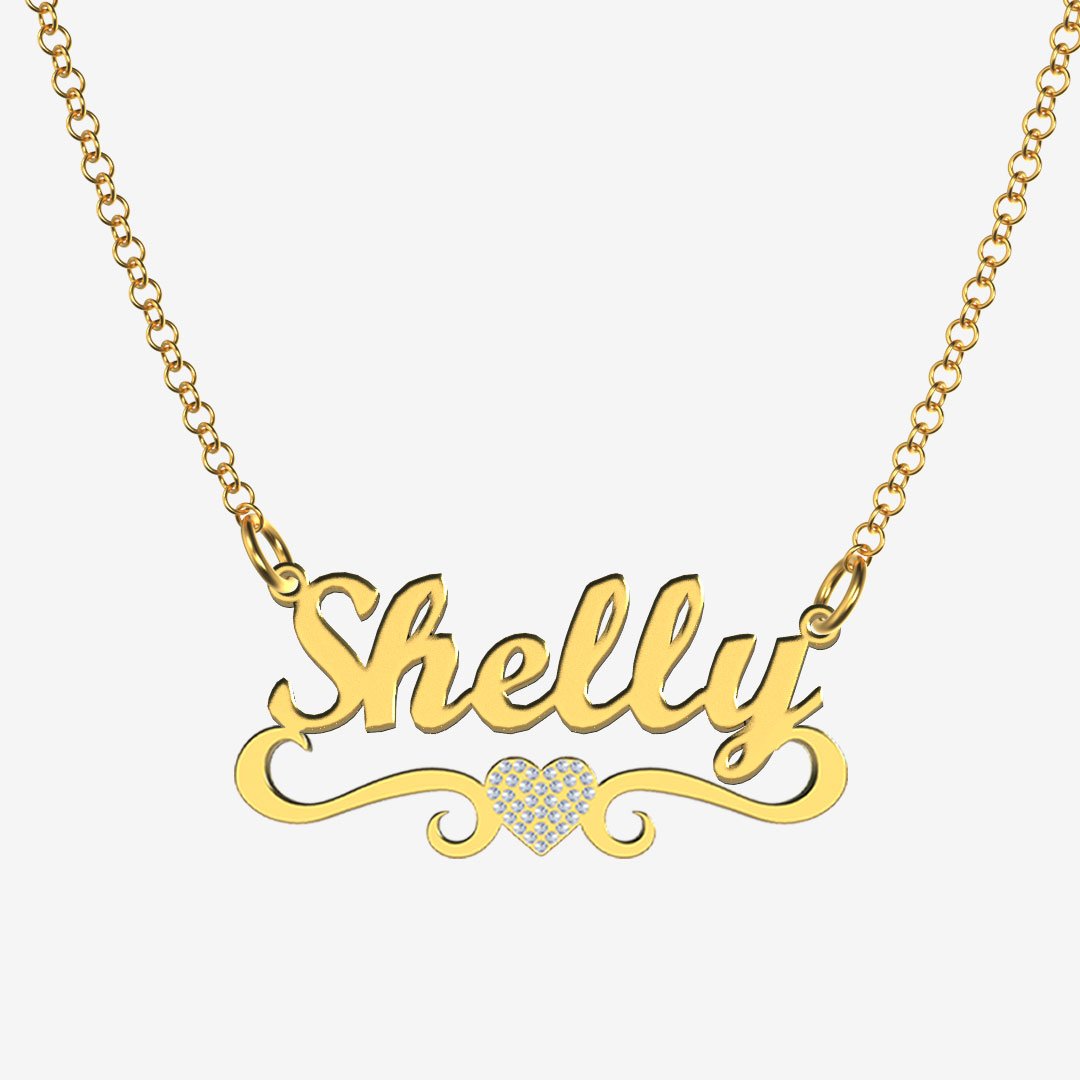 Shelly - Handmade Personalized heart Style Name Necklace