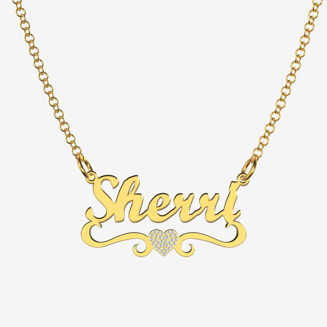 Sherri - Handmade Personalized heart Style Name Necklace