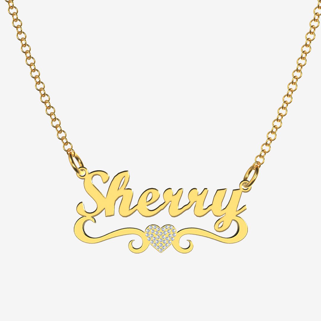 Sherry - Handmade Personalized heart Style Name Necklace