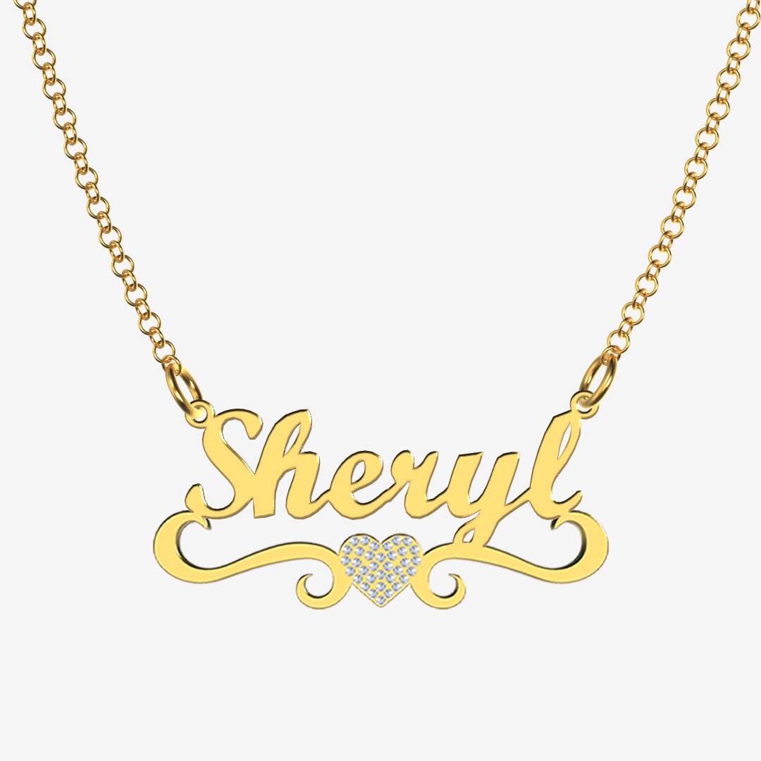 Sheryl - Handmade Personalized heart Style Name Necklace
