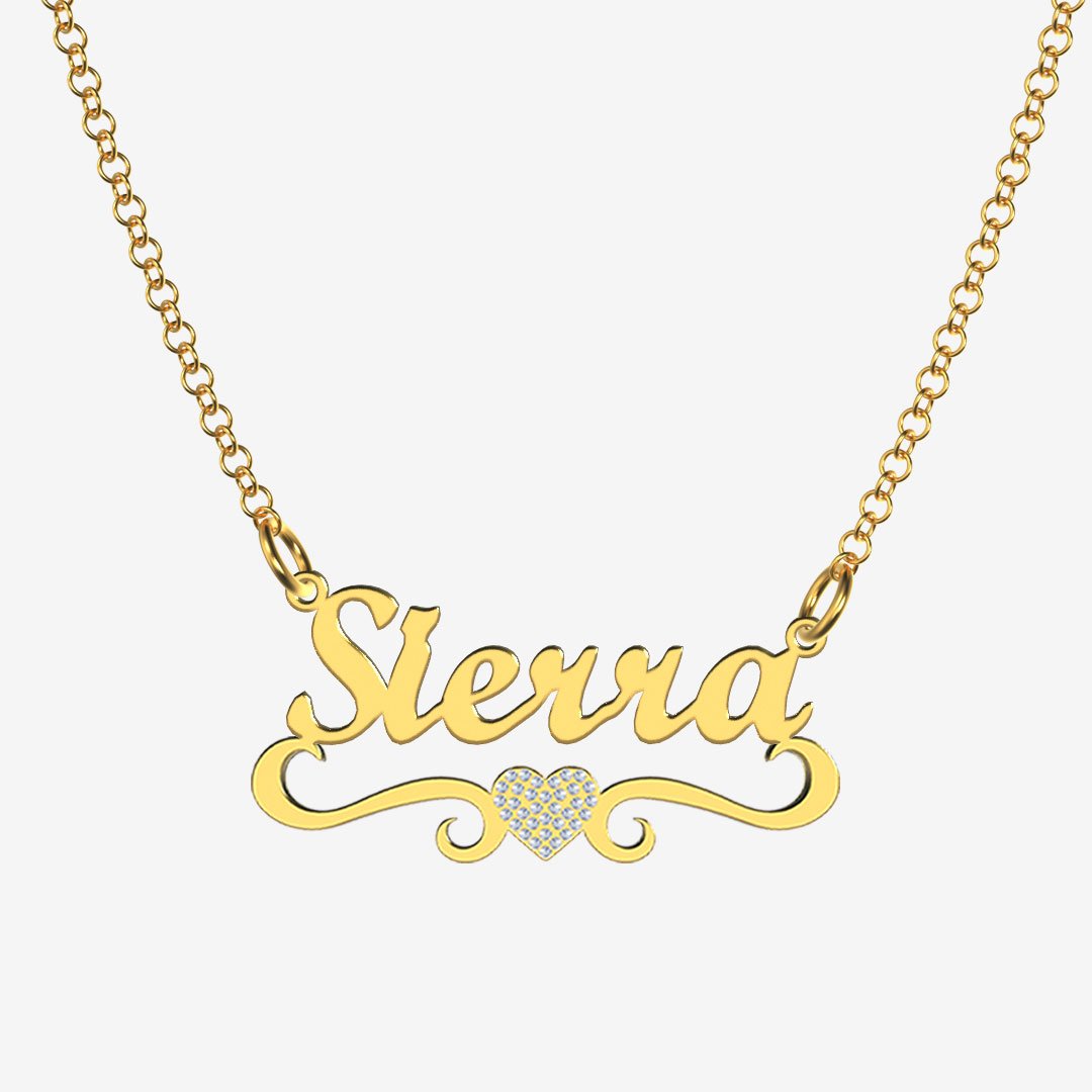 Sierra - Handmade Personalized heart Style Name Necklace