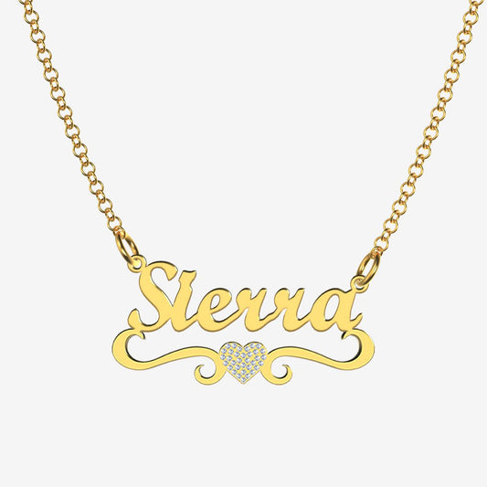 Sierra - Handmade Personalized heart Style Name Necklace