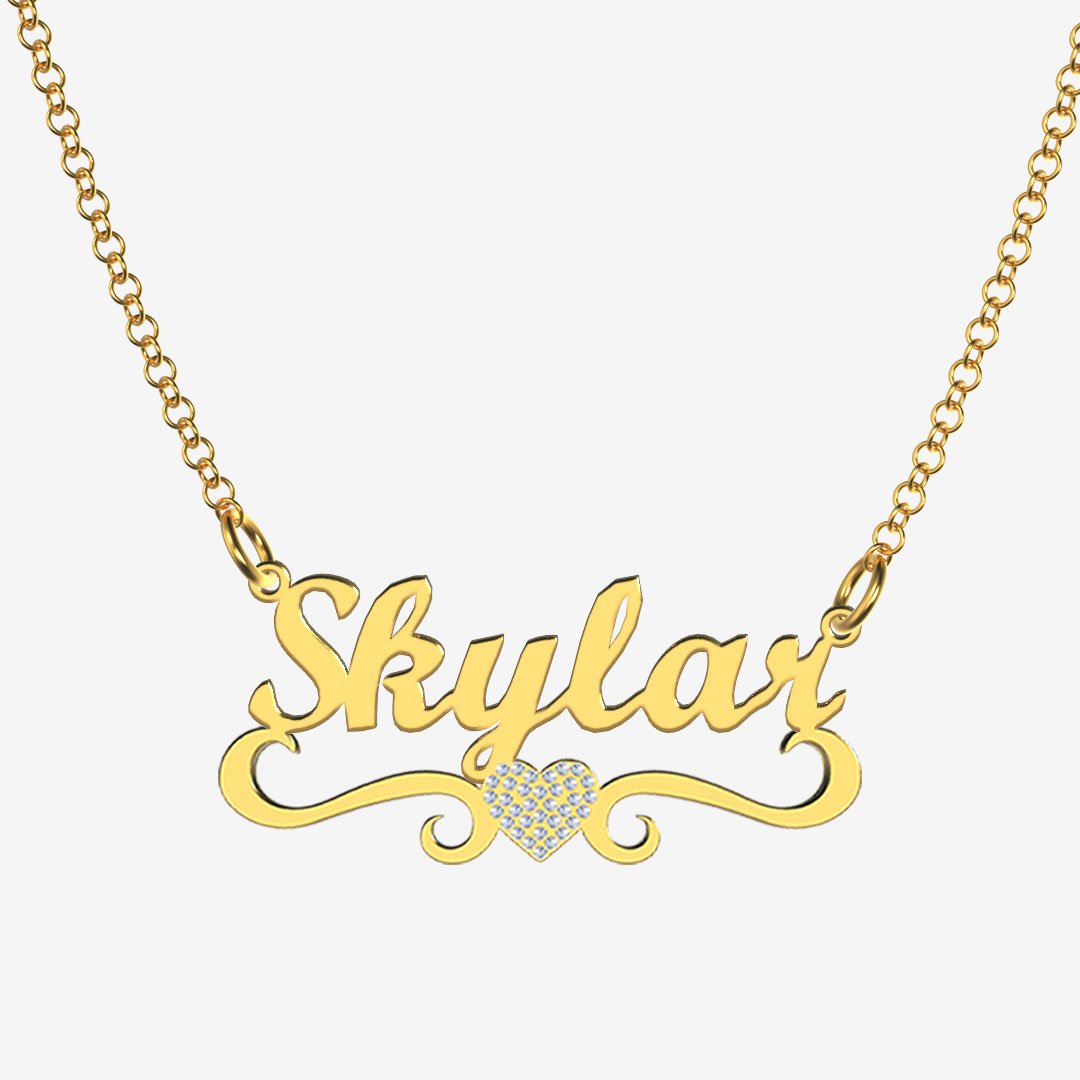 Skylar - Handmade Personalized heart Style Name Necklace
