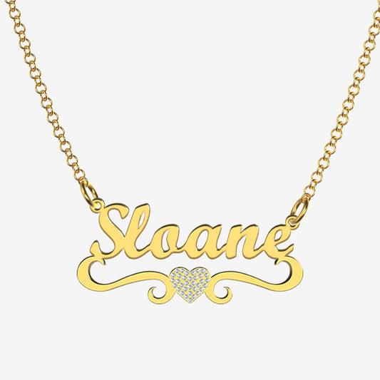 Sloane - Handmade Personalized heart Style Name Necklace