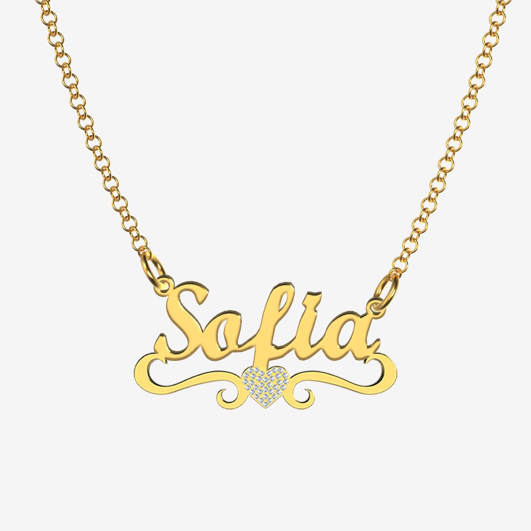 Sofia - Handmade Personalized heart Style Name Necklace