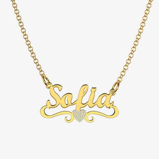 Sofia - Handmade Personalized heart Style Name Necklace