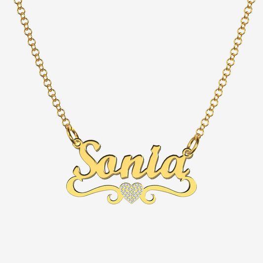 Sonia - Handmade Personalized heart Style Name Necklace