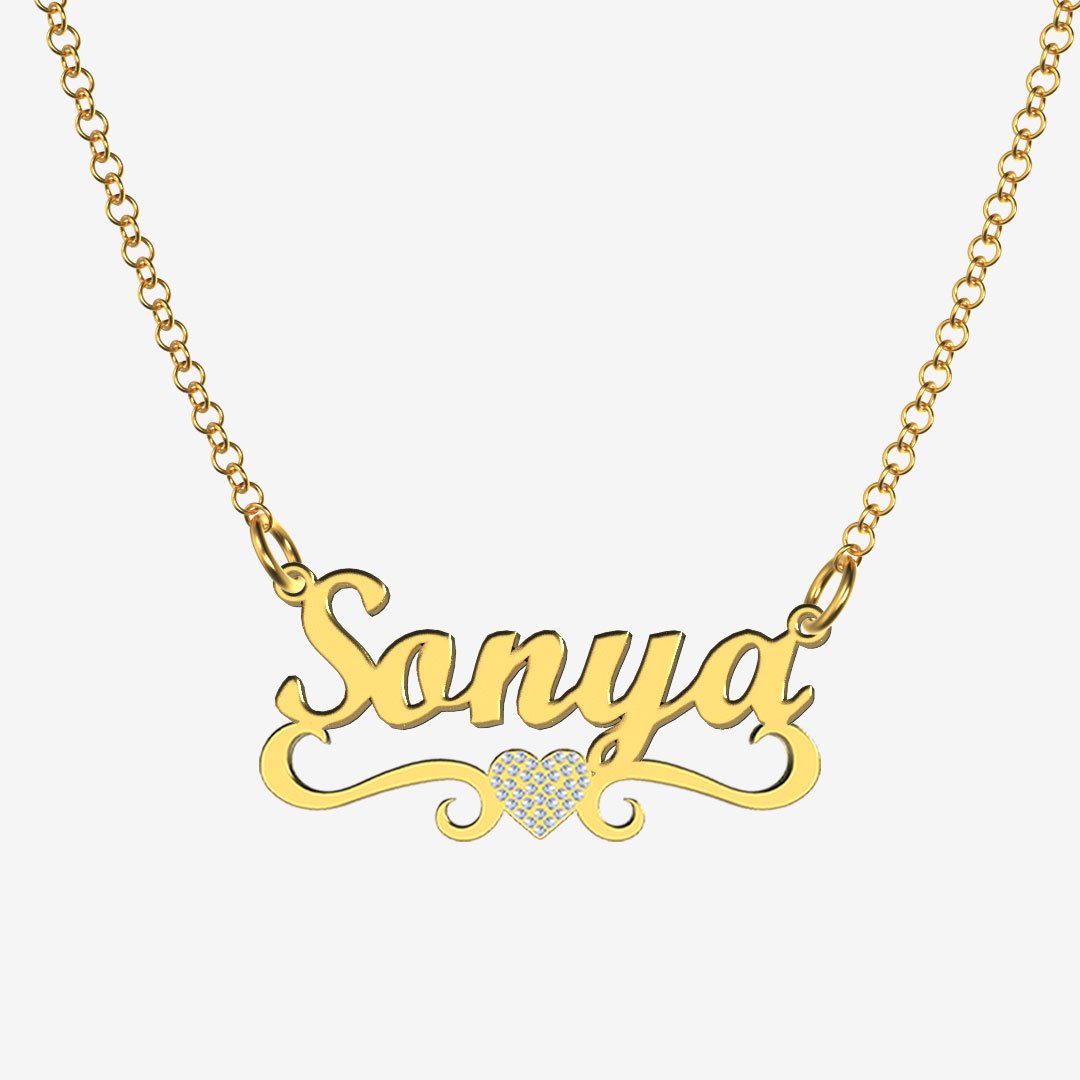 Sonya - Handmade Personalized heart Style Name Necklace
