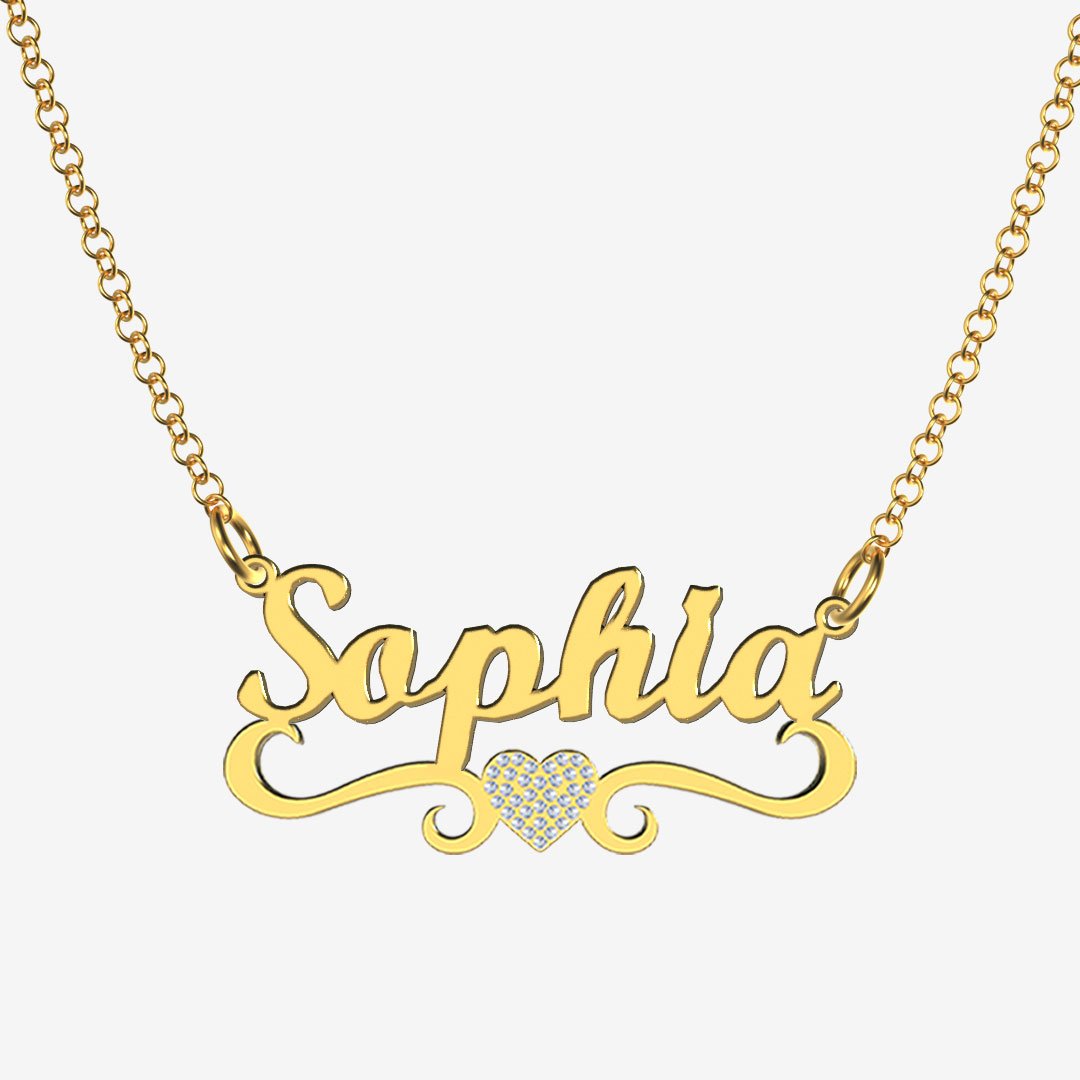 Sophia - Handmade Personalized heart Style Name Necklace