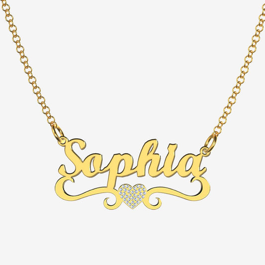 Sophia - Handmade Personalized heart Style Name Necklace
