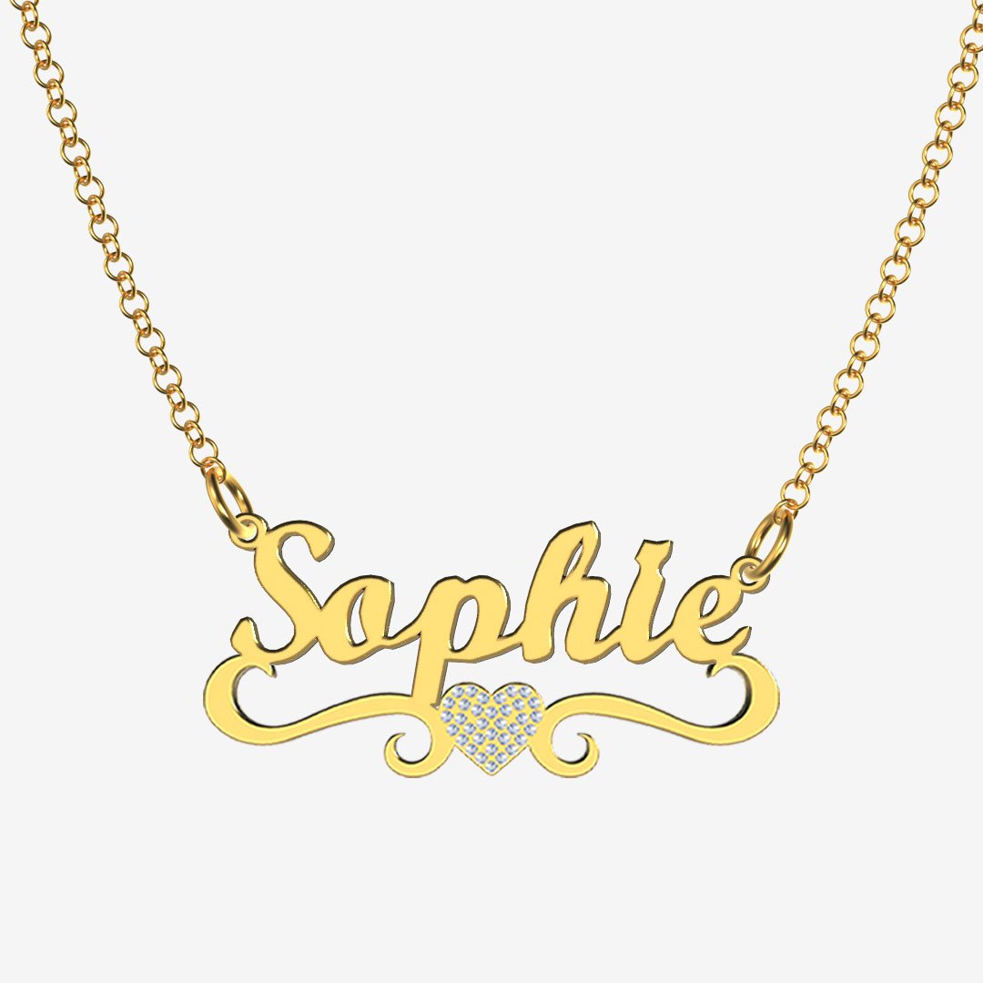 Sophie - Handmade Personalized heart Style Name Necklace