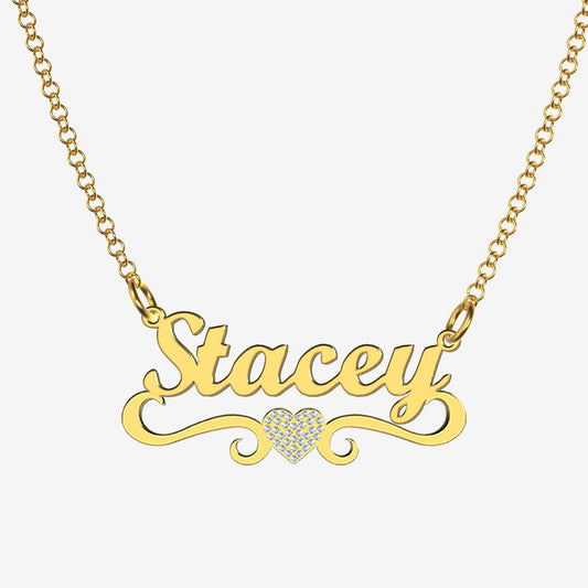 Stacey - Handmade Personalized heart Style Name Necklace