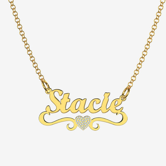Stacie - Handmade Personalized heart Style Name Necklace