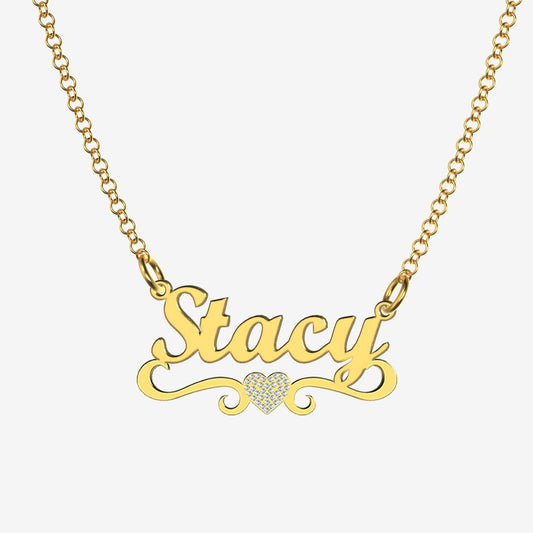 Stacy - Handmade Personalized heart Style Name Necklace