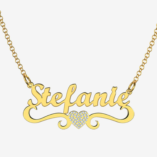 Stefanie - Handmade Personalized heart Style Name Necklace