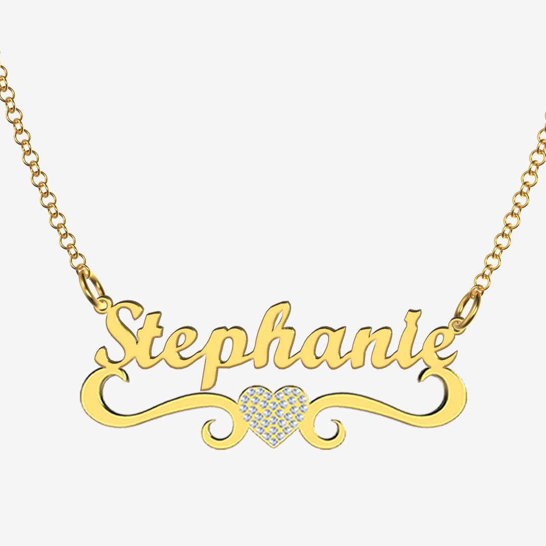 Stephanie - Handmade Personalized heart Style Name Necklace