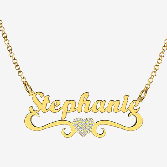 Stephanie - Handmade Personalized heart Style Name Necklace