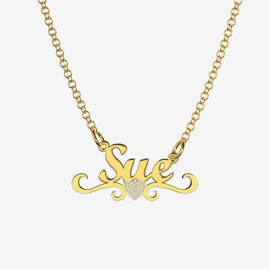 Sue - Handmade Personalized heart Style Name Necklace