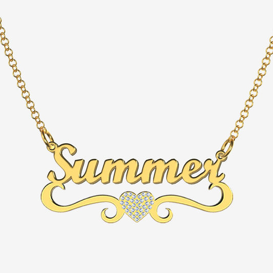 Summer - Handmade Personalized heart Style Name Necklace