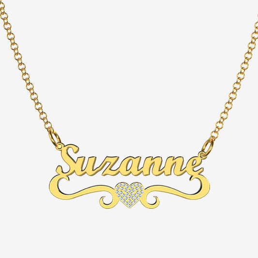 Suzanne - Handmade Personalized heart Style Name Necklace