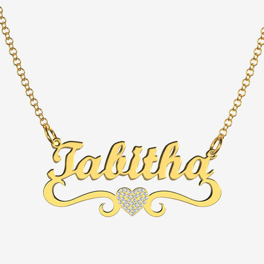 Tabitha - Handmade Personalized heart Style Name Necklace