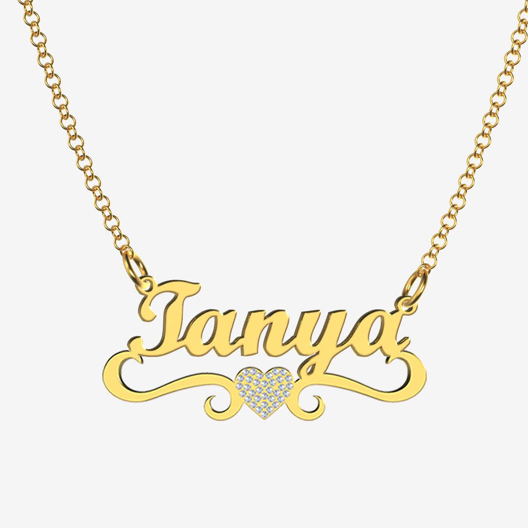 Tanya - Handmade Personalized heart Style Name Necklace