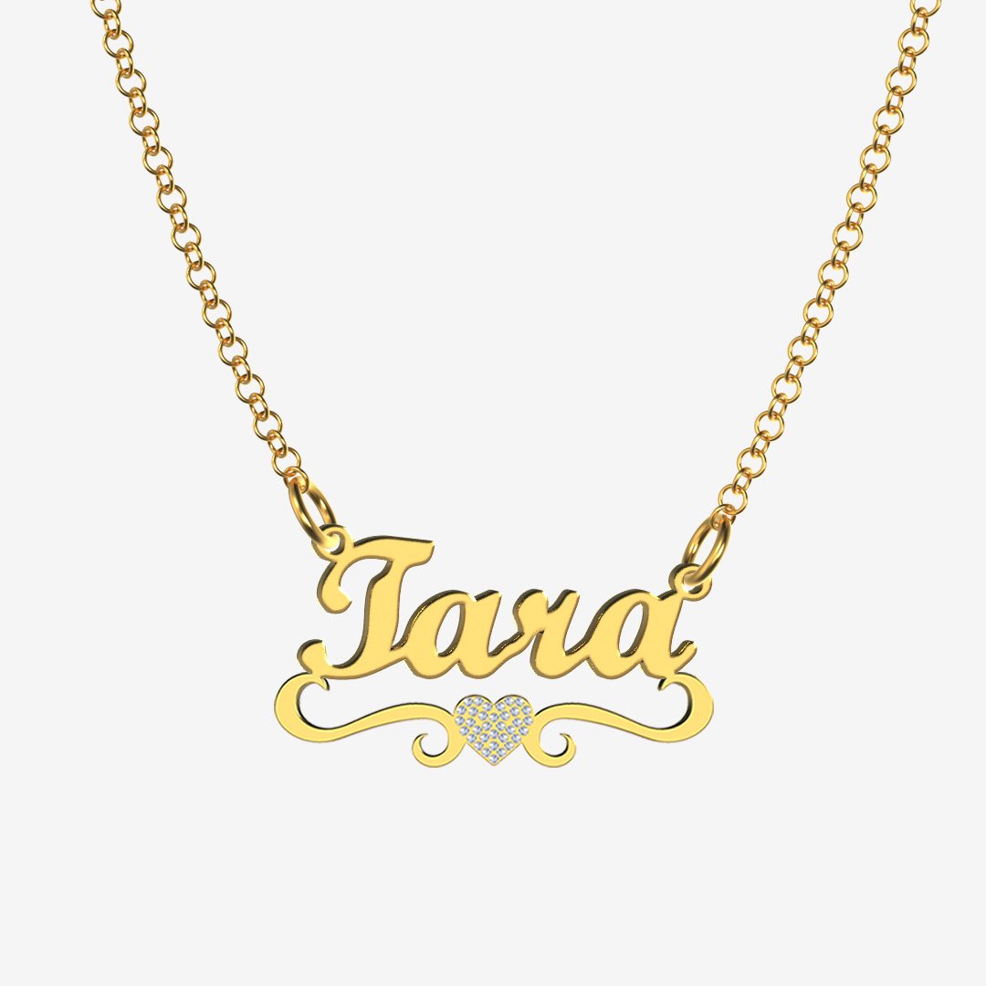 Tara - Handmade Personalized heart Style Name Necklace