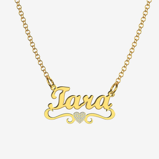 Tara - Handmade Personalized heart Style Name Necklace