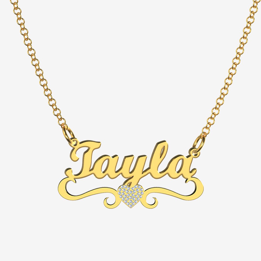 Tayla - Handmade Personalized heart Style Name Necklace