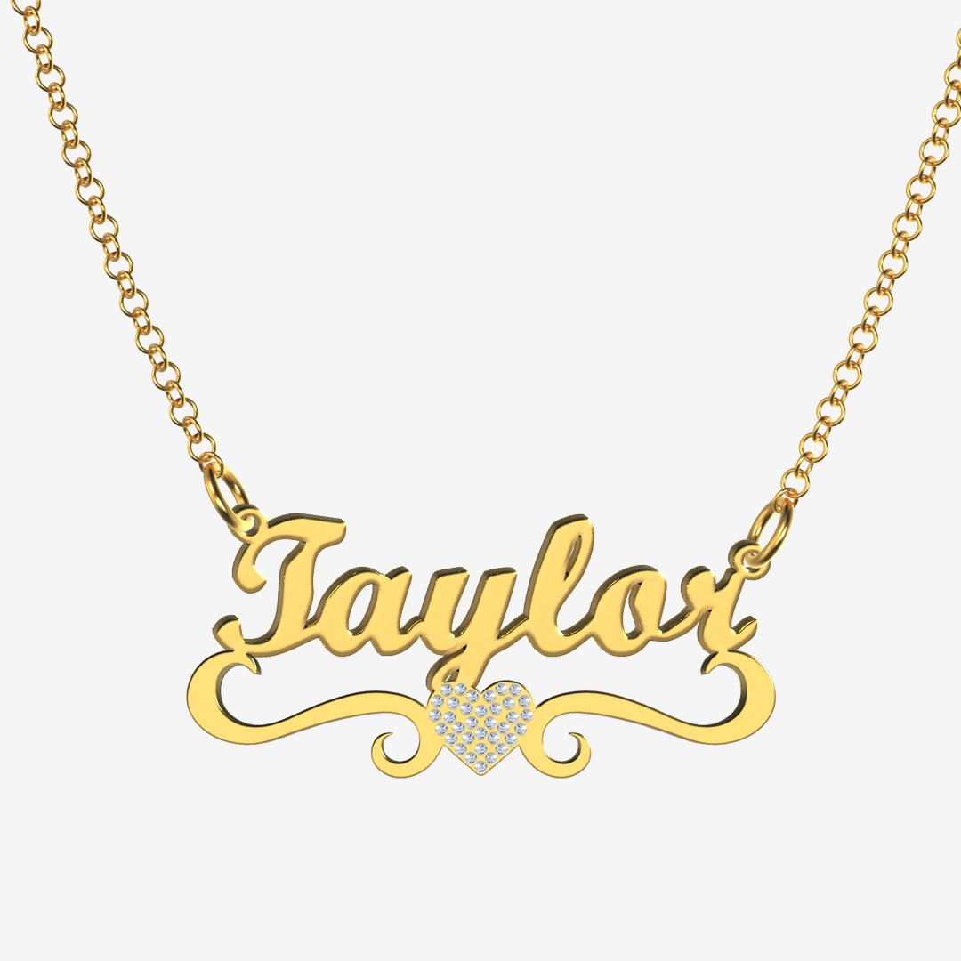 Taylor - Handmade Personalized heart Style Name Necklace