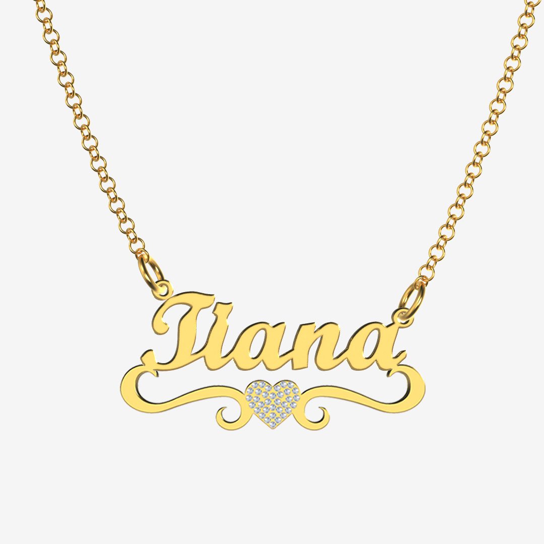 Tiana - Handmade Personalized heart Style Name Necklace