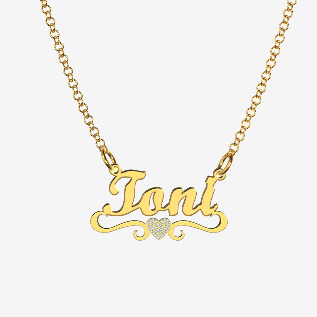 Toni - Handmade Personalized heart Style Name Necklace