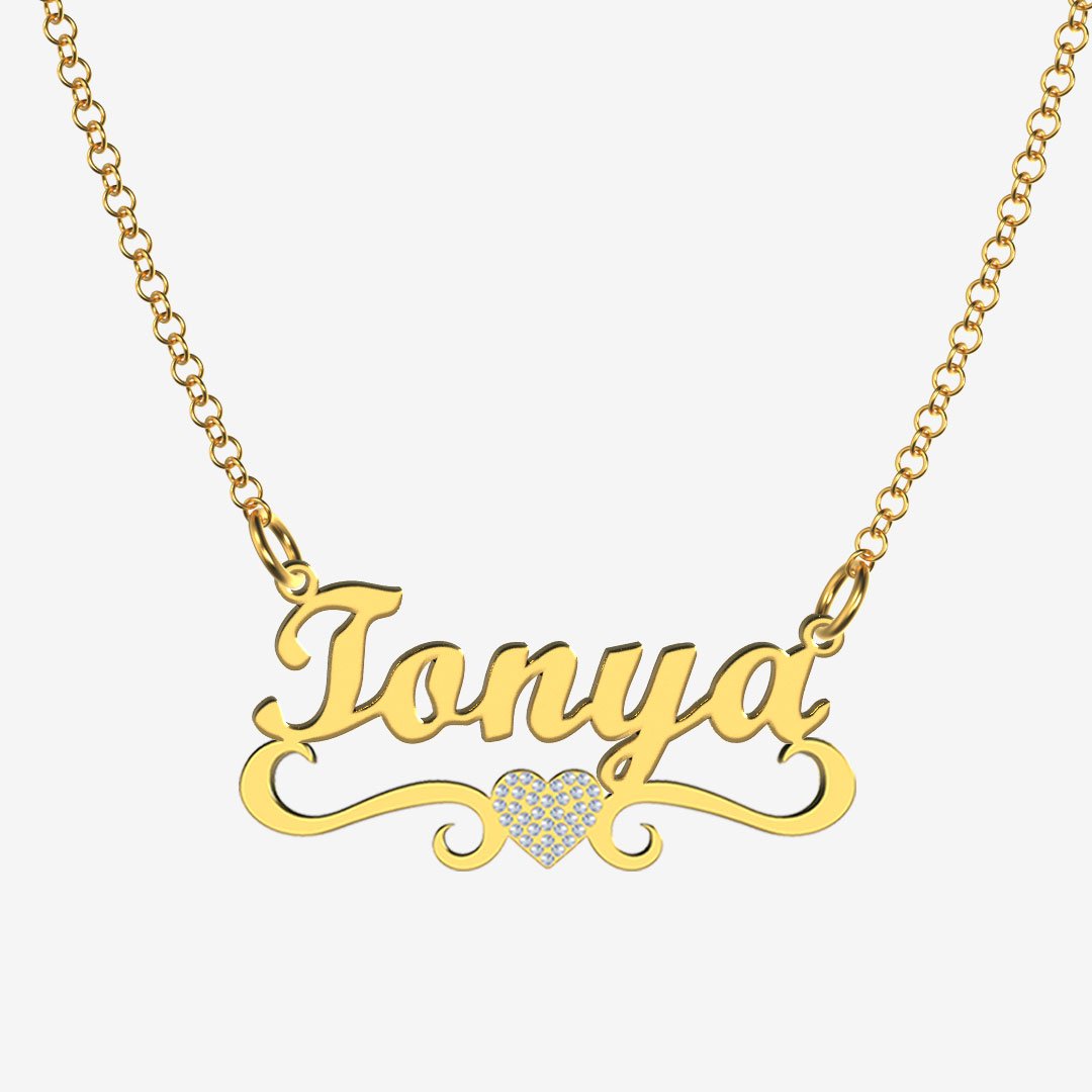 Tonya - Handmade Personalized heart Style Name Necklace