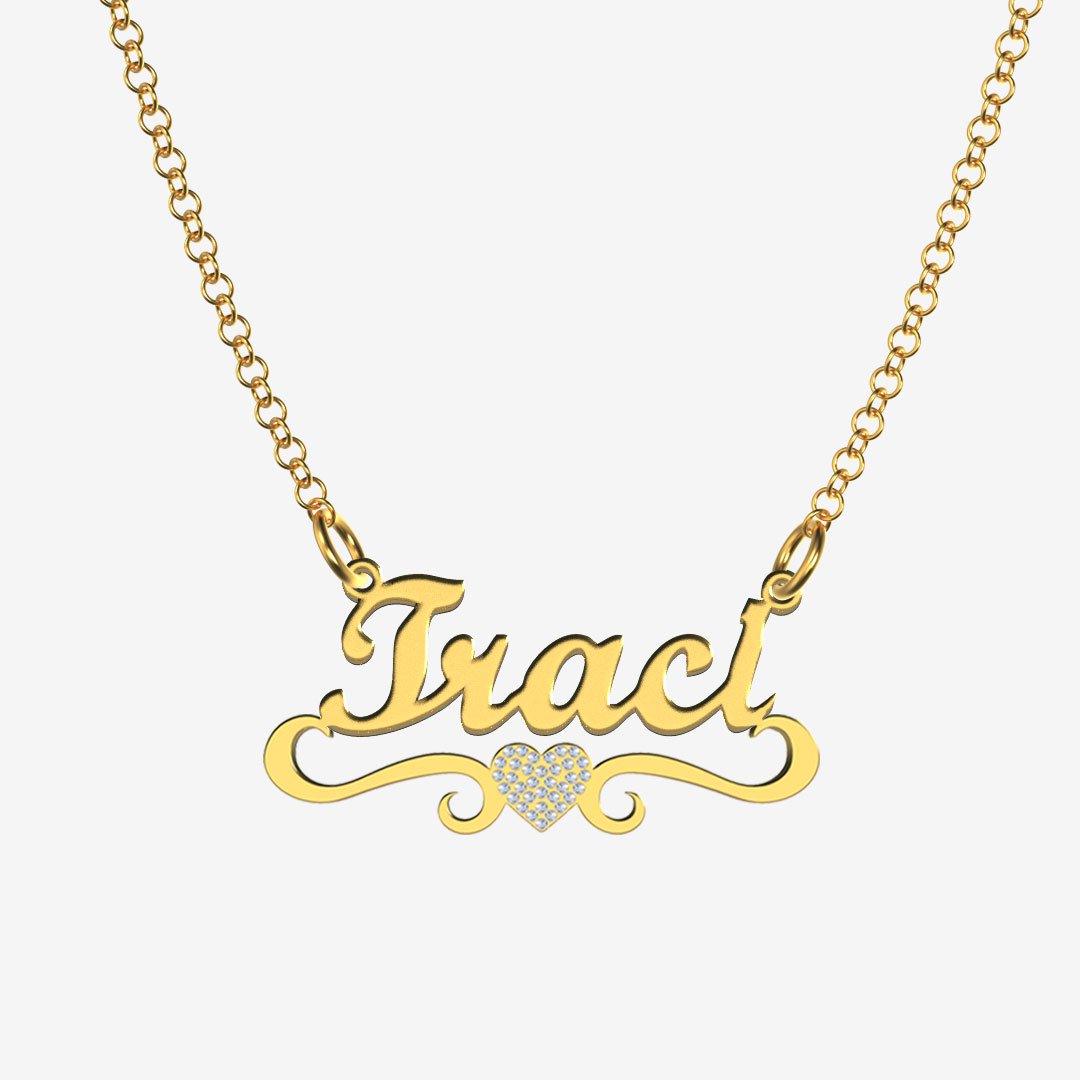 Traci - Handmade Personalized heart Style Name Necklace