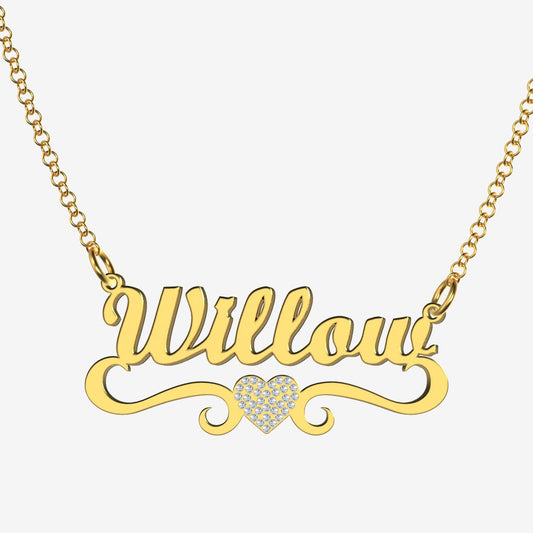 Willow - Handmade Personalized heart Style Name Necklace