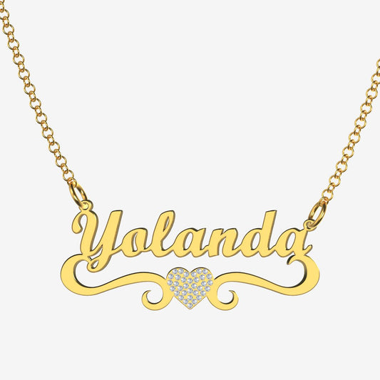 Yolanda - Handmade Personalized heart Style Name Necklace