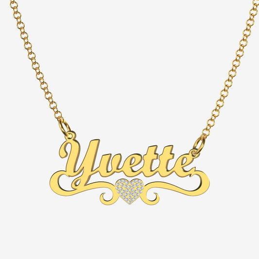 Yvette - Handmade Personalized heart Style Name Necklace