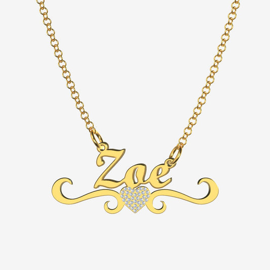 Zoe - Handmade Personalized heart Style Name Necklace