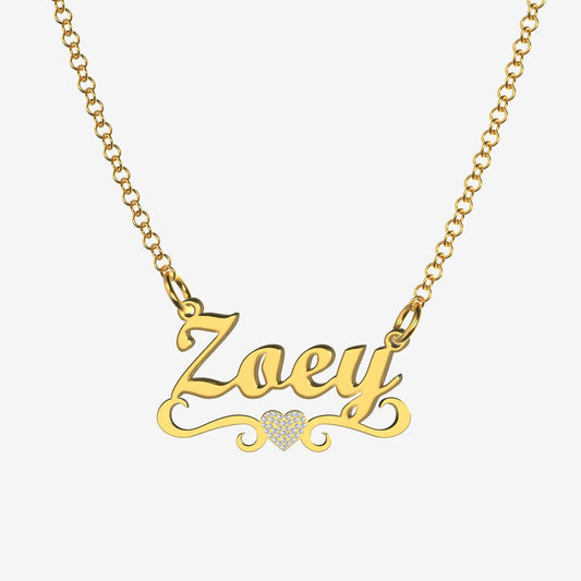 Zoey - Handmade Personalized heart Style Name Necklace