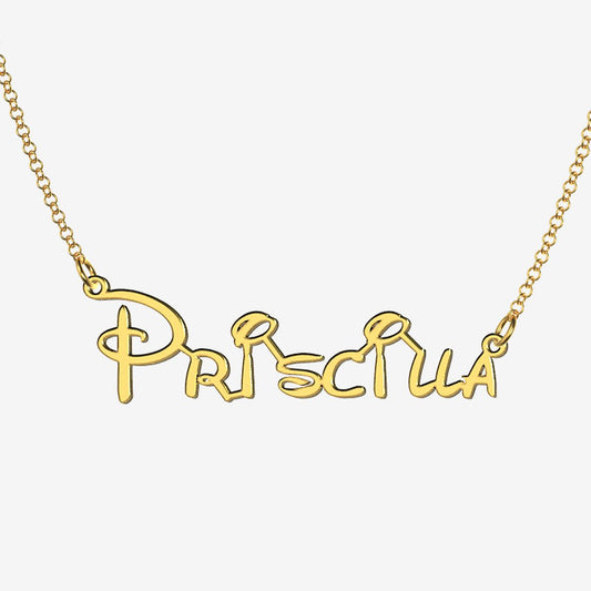 Priscilla - Handmade Personalized Princess Style Name Necklace